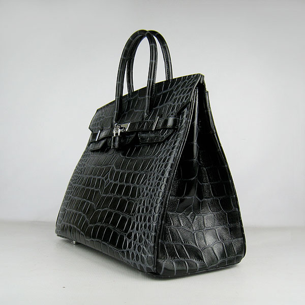 High Quality Fake Hermes Birkin 35CM Togo Veins Leather Bag Black 6089 - Click Image to Close
